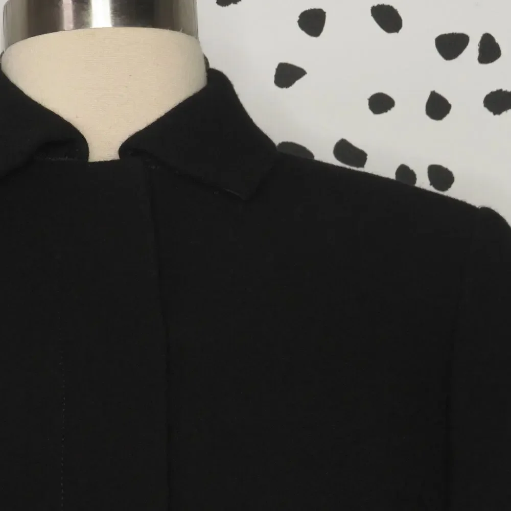 J. Crew Black Classic Longline Tailored Peacoat - Picture 2 of 8